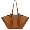 GSenhui Borsa a mano Tote Bag in ecopelle, grande capacità, borsa shopper grande, borsa a tracolla, con tracolla regolabile, per shopping, viaggi, colore nero, A3-marrone pelle, 560 x 320 x 180 mm