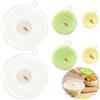 GZLCEU 6 Coperchi in Silicone Estensibili 19/10/7 cm per Ciotole, Bicchieri, Lattine di Bevande - Riutilizzabili (Bianco, Verde, Giallo)