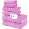 CASA COPENHAGEN 2 Grandi Asciugamani da Bagno 2 Asciugamani Grandi 2 Salviettine Super Morbido Cotone Egiziano 6 Pezzi Set di Asciugamani Premium per Hotel e Spa, Bagno, Cucina, Doccia - Rosa nuovo