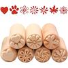 Sixfolo 7 Pezzi Timbri in Legno per Ceramica Timbro in Legno Naturale Francobolli in legno di Colonna per Argilla Scrapbooking Fai da te Decor,5 x 2cm
