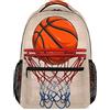 GeMeFv Zaino per la scuola di pallacanestro, zaino da basket, borsa a tracolla, borsa per computer portatile, da viaggio, per donne, adolescenti, ragazzi e ragazze, Canestro da basket, 11.4(L)×8(W)×16(H)inch