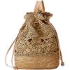 H.S.G.K Zaino di paglia da donna Estate Beach Casual Daypacks, Marrone chiaro