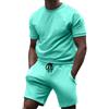 MEIMIYI Tuta Sportiva Uomo Cool Tshirt Set Uomo Gym Shirt Uomo Sport Pantaloni Uomo T-Shirt per Uomo Set Estivo Uomo Streatwear Tracksuits for Uomo J-Lake Blue1 L