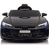 Mondial Toys Auto Macchina Elettrica per Bambini Audi RS e-tron GT 12V con Sedile in Pelle Telecomandata Tappetino Omaggio Full Optional (Nero)