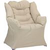Totò Piccinni Poltrona PENNICA Relax con braccioli imbottita avvolgente struttura in metallo (Lux Beige)