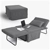 Brigros WeHome - Pouf Letto In Tessuto Bibi, Pouf Letto Singolo Facile Da Aprire E Chiudere, Poltrona Relax Dotata Di Cuscino, Letto Singolo Adatto Per Cameretta O Salotto (Grigio scuro)