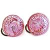VENEZIA CLASSICA - Orecchini da Donna in Vetro di Murano Originale con foglia in argento, modello Cabochon, chiusura a Clip, Made In Italy certificato (rosa)