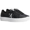 Calvin Klein Jeans Sneakers Vulcanizzate Donna Vulc Flatform Laceup Low Lth Zeppa, Nero (Black), 41 EU