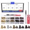 Glarks 150 Set 8x6mm Testa Piatta Chicago Viti Pulsanti Assortiti Kit 5 Colori Rivetti In Pelle Vite per Pelle Crafting Abbigliamento Scarpe Cinture Borse