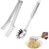 JOYOLA 2 Pezzi Spaghetti Server Set, Tenaglie per Spaghetti in Acciaio Pinza per Spaghetti Cucchiaio per Spaghetti Cucchiaio di Pasta Server Forchetta per Cuocere Pasta, Spaghetti, Insalate