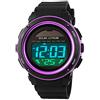 TONSHEN Unisex Solare Digital Orologio Moda LED Outdoor 50M Impermeabile Sport Orologi da Polso Multifunzionale Elettronica Plastica Lunetta e Gomma Band Orologio da Uomo Donna Sveglia Calendario (Viola)