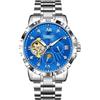 RORIOS Orologi da Polso Tourbillon Meccanico Orologio Multifunzione da Uomo Orologio Business Automatico Orologio Elegante Cinturino in Acciaio Inossidabile Blu