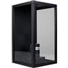 Partenopea® Applique a lanterna lampada da parete per esterno e interni in alluminio IP44 stile vintage per mura casa locali bar attacco per lampadine E27 (Nera, Rettangolare)