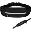 Homirty Marsupio Sportivo Regolabile, Cintura da Corsa Impermeabile per Cellulare, Jogging, Sport, Escursionismo, Bicicletta - Borsa Nera per Smartphone