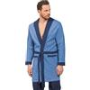 Leo Corsetteria Vestaglia/Giacca da camera uomo invernale felpata Molto Calda Kimono sciallata Taglia XXL Colore Avio