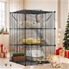 YITAHOME Gabbia per Gatti da Esterno/Interno, Recinto per Gatti a 3 Livelli con Amaca Extra Large, Gabbia per Animali Domestici con Filo Metallico Denso per 1-2 Gatti, Cincillà, Coniglio, Nero