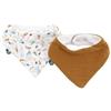 Domiva - Set di 2 bavaglini BANDANA Musseline You Caramel stampato con filo d'acqua in garza di cotone