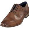 bugatti Scarpa Bassa Business In Pelle, Derby Con Punta Incrociata E Linee Eleganti, Scarpe Stringate Derby Uomo, Cognac, 43 EU