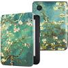 DMluna Custodia per Kobo Clara Colour/Clara BW/Clara 2E, Tolino Shine Colour/Shine 5/4, Cover Protettiva Funzione Auto Wake/Sleep, Pelle Sintetica Premium, Antigraffio, Anticaduta, Fiore di Mandorlo