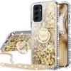 Silverback Cover per Samsung Galaxy A55, Cover in Silicone con Paillette Glitterate di Lusso con Supporto, Cover in Gel Liquido Cover Protettiva per Samsung A55 - Oro