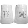 MECSAL CASALINGHI Set Contenitori Sale Pepe, Dispenser Porta Spezie Condimento, Dosatori in Ceramica, Effetto Martellato