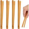 jojofuny 4 pinzette Montessori in legno di bambù, 18 cm