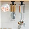 KOMUNJ 2 portautensili da cucina, girevole a 360°, barra a gancio, senza foratura, per la cucina, accessori da cucina, utensili da cucina (nero)