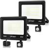 URTBST Faro LEDled da esterno con Sensore di Movimento, 50W 5000LM, 7000K Bianco Freddo, IP67 Impermeabile per Giardino (2 Pezzi)