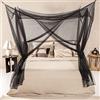 Universal Backpackers Zanzariera da Letto Matrimoniale, Baldacchino Nero Grande 4 Aperture | Antizanzare Letto King Size | Rete Zanzare Portatile da Viaggio & Leggera