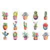 Ulticool Adesivi impermeabili per piastrelle - Pianta di cactus in vaso - 15 x 15 cm - 15 pezzi - Adesivo per piastrelle - Bordo per parete bagno - Cucina - Sticky Tiles