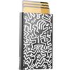 ÖGON -DESIGNS- Porta carte in alluminio Slider by Ögon Design - RFID Blocking - Il portafoglio automatico sottile e minimalista per uomo e donna (Collab Keith Haring White)