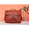 Fatto a mano Borsa a tracolla messenger da uomo in pelle 19 pollici S borsa per laptop scu...