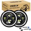 RIGIDON 2x 7 Pollici 50W Fari Led, 5000 LM Faro a Led 3000K + 6000K 4 Modalità Di Illuminazione, Rotonde Luci Fuoristrada Hi/Lo Fascio DRL Anteriore Faro Lampada per Wrangler JK TJ LJ CJ Hummer