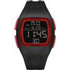 RORIOS Orologio Tonneau Elettronico da Uomo Orologio da Polso Multifunzione Digitale Orologio 50M Impermeabile Orologio Casual Sportivo Cinturino in Gomma Nero Rosso