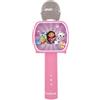 Lexibook, Gabby's Dollhouse, Microphone Bluetooth® avec fonction Changement de voix, Enceinte intégrée, Support de téléphone inclus, Rose, MIC240GDH