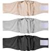 VSSHE Pannolini per cani, 3 pezzi, S-L, fasce addominali lavabili per ragazzi, pannolini per cani ad alta assorbenza, impermeabili, assorbenti, lavabili, resistenti, nero/grigio/beige-S