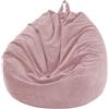 FANSU Copertura per Poltrona Sacco Puff Poltrona Senza Riempimento, Poltrona a Sacco Pigro Poltrona, Velluto a Coste Pouf Poltrona per Adulti e Bambini (85x110cm,Rosa)