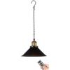 ANUOMY Lampada a sospensione portatile a batteria, lampada a sospensione ricaricabile con telecomando, lampada a sospensione wireless Lampadario Lanterna nera per portico da giardino interno ed esterno ( Siz