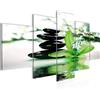 Runa Art - Quadri Orchidea Fiori 200 x 100 cm 5 Pezzi XXL Decorazione Murale Design Verde 204251c