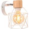 PETITES ECREVISSES Lampada da Parete E27 Industriale Applique da Parete in Legno el Metallo Illuminazione a Soffitto Vintage Regolabile Gabbia 16CM Lampada a Muro per Camera da Letto Corridoio (Applique - 1 Pezzo)