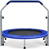 LIFEZEAL Trampolino Elastico Interno, Esterno, Tappeto Elastico Fitness, Rotondo 101cm, per Bambini, Adulti, con Manico Rimovibile, Borsa, Altezza Regolabile, Pieghevole, Saltarello, Salta, Max 150kg