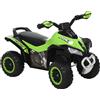 HOMCOM Quad per Bambini 18-36 Mesi a Spinta Manuale con Suoi Integrati, in PP e Metallo, 44x67.5x38 cm, Verde
