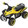 HOMCOM Quad per Bambini 18-36 Mesi a Spinta Manuale con Suoi Integrati, in PP e Metallo, 44x67.5x38 cm, Giallo