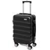 Todeco Piccolo Bagaglio a Mano 56cm, Trolley Rigido in ABS+PC 4 Ruote Rigida e Leggero, Valigie Trolley 33L, 56×36×22cm, Nero
