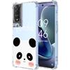 BORYA Cover per TCL 505, Transparent Morbida Silicone TPU Bumper Custodia, Ultra Sottile Antiurto Setoso Semplice Elegante Pattern Case, Panda