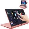 OUZRS Notebook 16GB DDR4 256GB SSD, Win 11 Pro Celeron 2.8Ghz, Computer Portatile Touch Screen 12 Pollici FHD, 1366x800 IPS, Laptop Mini HDMI, 2.4G/5G WiFi, BT 5.0, PC Portatile in offerta Mouse, Rosa