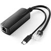 REVODATA 2.5G Type C PoE Splitter 5V/4A, 48V PoE a USB-C 5V/4A Uscita 20W, Ethernet 2.5Gbps Conforme IEEE 802.3af/at, Plug-and-Play per Smart Home/Raspberry Pi 4B/4B+ (TYPEC0504G)