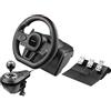 Tracer SimRacer Manual Gearbox Volante 6 in 1, Volante da corsa da gaming con pedali e leva del cambio, compatibile con PC/PS4/PS3/XONE/X360/SWITCH, Angolo di sterzata di 270 gradi, 8 Pulsanti