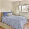 PENSIERI DELICATI Telo Copriletto 170 x 280 cm, Telo Singolo 100% Cotone Pique, Ideale Come Arredo, Coperta Salva Letto 1 Piazza, Fantasia Olivia Azzurro, 100% Made in Italy