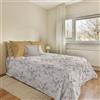 PENSIERI DELICATI Telo Copriletto 170 x 280 cm, Telo Singolo 100% Cotone Pique, Ideale Come Arredo, Coperta Salva Letto 1 Piazza, Fantasia Vittoria Ocra, 100% Made in Italy